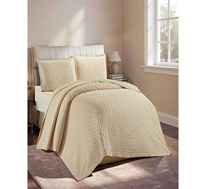 CUBRECAMA SEMI ACOLCHADO DELGADO 2 PLAZAS 230X250 CM BEIGE 03
