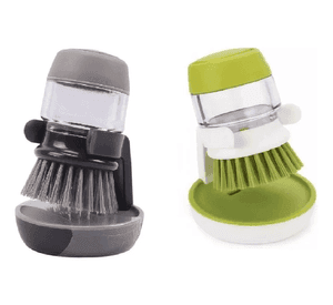 Dispensador Lavaloza Con Cepillo Gris