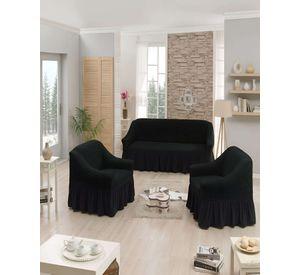 Juego Fundas Sillon Elastica 3+1+1 Nido Abeja Con Faldon A7