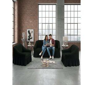 Juego Fundas Sillon Elastica 3+1+1 Nido Abeja Con Faldon A7