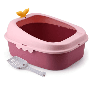 Arenero Para Gato Ballenita Con Pala Y Juguete De Color Rosa