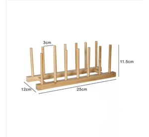 Rack organizador platos tazas bambú pack 2