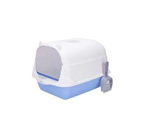 Arenero Baño Sanitario De Gatos Tapa Plegable Grande Azul