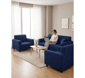 Juego de Fundas para Sillones 3+1+1 Diseño Hojas Elásticas y Lavables A4