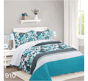 Cubrecama Sherpa 1.5 Plazas - Turquesa Hojas M910