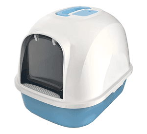 Arenero Para Gatos Grande Cerrado Con Pala Filtro Y Puerta Color Azul