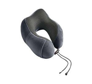 Cómoda Almohada De Cuello Viaje tela magnetica gris
