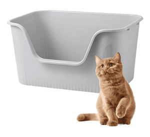 Arenero De Gatos Bandeja Sanitaria Para Mascotas Xxl Baño Gris