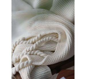 MANTA DECORATIVA MODELO CHENILLE CON FLECOS DE SOGA PARA CAMA O SOFA M1