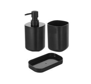 Set Juego De Baño 3 Pieza Jabon Dispensador Cepillo Plastic