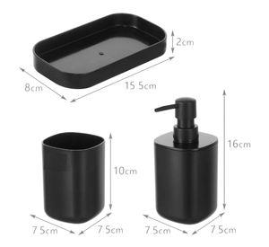 Set Juego De Baño 3 Pieza Jabon Dispensador Cepillo Plastic