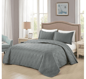 Cubrecama quilt verano 2 plazas gris