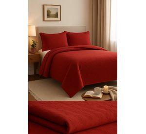 Cubrecama Reversible Rojo 2 Plazas – Ligero - Incluye 2 Fundas