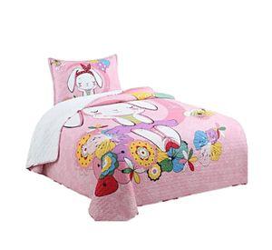 Cubrecama Quilt Verano 1.5P Rosado Conejita Multicolor XF82