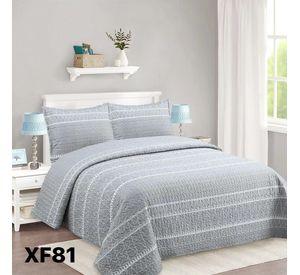 Cubrecama Quilt Verano King Gris Triángulo XF81