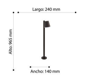 Lámpara De Pie Caldiero Acero Led Incluye 1x9w Ip44 Cod.97483