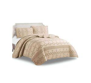 CUBRECAMA QUILT DELGADO TUFTING DE LUJO SUAVE PLAZA Y MEDIA N3