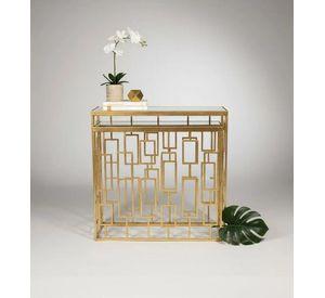 Set 2 Mesas De Arrimo Elegante Con Vidrio-espejo