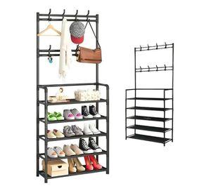 Organizador 2 En 1 De Ropa Perchero Y Zapatero 5 Niveles