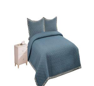 QUILT CUBRECAMA DE VERANO BORDADO 2 PLAZAS VERDE