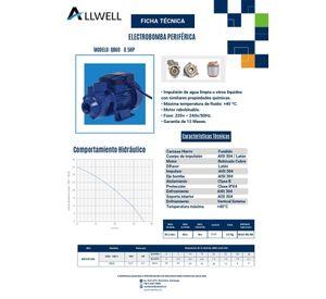 BOMBA PERIFERICA ALLWELL 0.5 HP QBm60