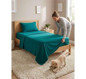 Sábanas Térmicas de polar Esponjosa 1.5 Plazas Tacto Suave verde