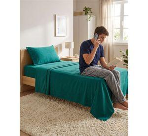 Sábanas Térmicas de polar Esponjosa 1.5 Plazas Tacto Suave verde