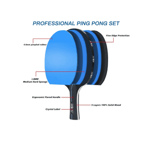 Pack X2 Paletas De Ping Pong + 2 Pelotas + Estuche
