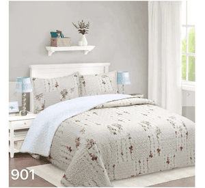 Cubrecama Sherpa 1.5 Plazas - Beige Cuadrille M901