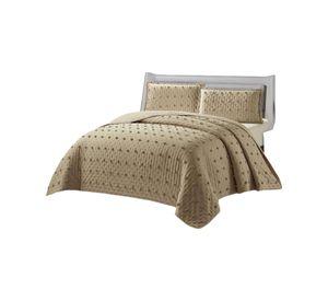 CUBRECAMA QUILT DELGADO TUFTING DE LUJO SUAVE 2 PLAZAS H4