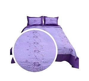 CUBRECAMA COLCHA QUILT VERANO KING-SUPER KING BORDADO A9