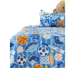 Cubrecama Quilt primavera verano azul pelotas