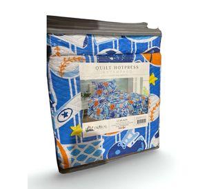 Cubrecama Quilt primavera verano azul pelotas