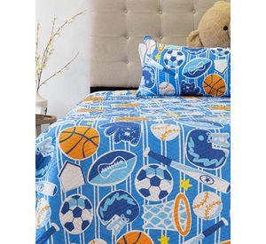 Cubrecama Quilt primavera verano azul pelotas