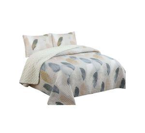 Quilt con sherpa 2 plaza beige J15