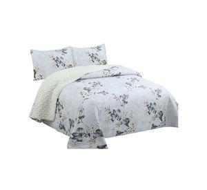 Cubrecama Quilt con sherpa king blanco 250 x 270 cm J19