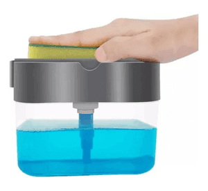 Dispensador Lavaloza Manual Jabón Con Esponja