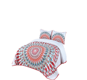 Cubrecama Ligero De Verano Con Pompones - Elegantes 2P TD9