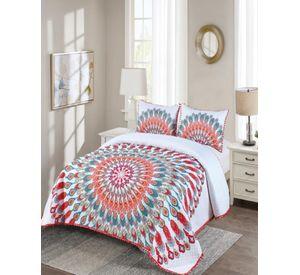Cubrecama Ligero De Verano Con Pompones - Elegantes 2P TD9