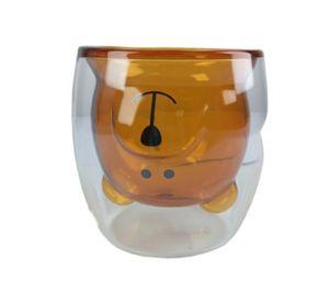 Vaso Transparente con Forma de Oso Marrón Doble Pared T-00032