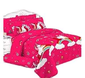 Cubrecama Quilt Verano 1.5 - Rosado Unicornio Arcoiris 008