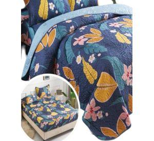 CUBRECAMA QUILT 5 PIEZAS CON JUEGO DE SÁBANAS T01