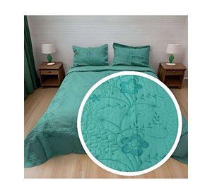 CUBRECAMA COLCHA QUILT DE VERANO PLAZA Y MEDIA BORDADO A3