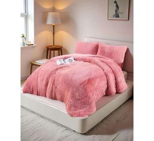 COBERTOR ELEGANTE CHIPORRO UNICOLOR PELUDO DE INVIERNO PLAZA Y MEDIA S63