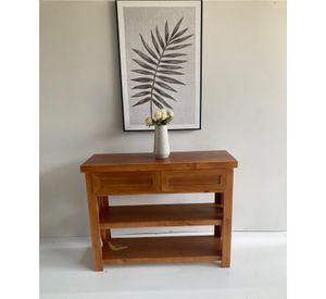 Mesa de arrimo Miel con 2 cajones