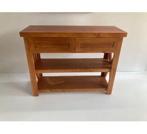 Mesa de arrimo Miel con 2 cajones