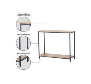 Arrimo Novahus Industrial Café con Tubo de Acero y MDF