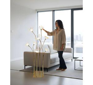 Lámpara Decorativa Pie Moderna Floral Iluminación Hogar Jhn