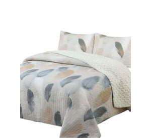 Cubrecama Quilt con sherpa 2 plaza beige 230 cm x 250 cm J15