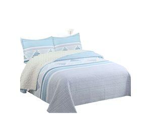 Cubrecama Quilt con sherpa 2 plaza gris 230 cm x 250 cm J16